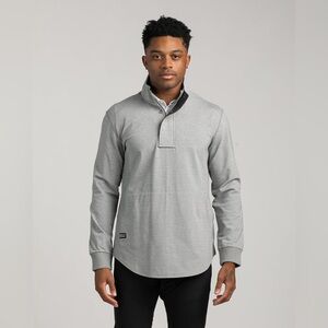 BYLT Basics Elite Fairway Pullover Size XXXL 3XL Gray Quarter Zip Preppy Office